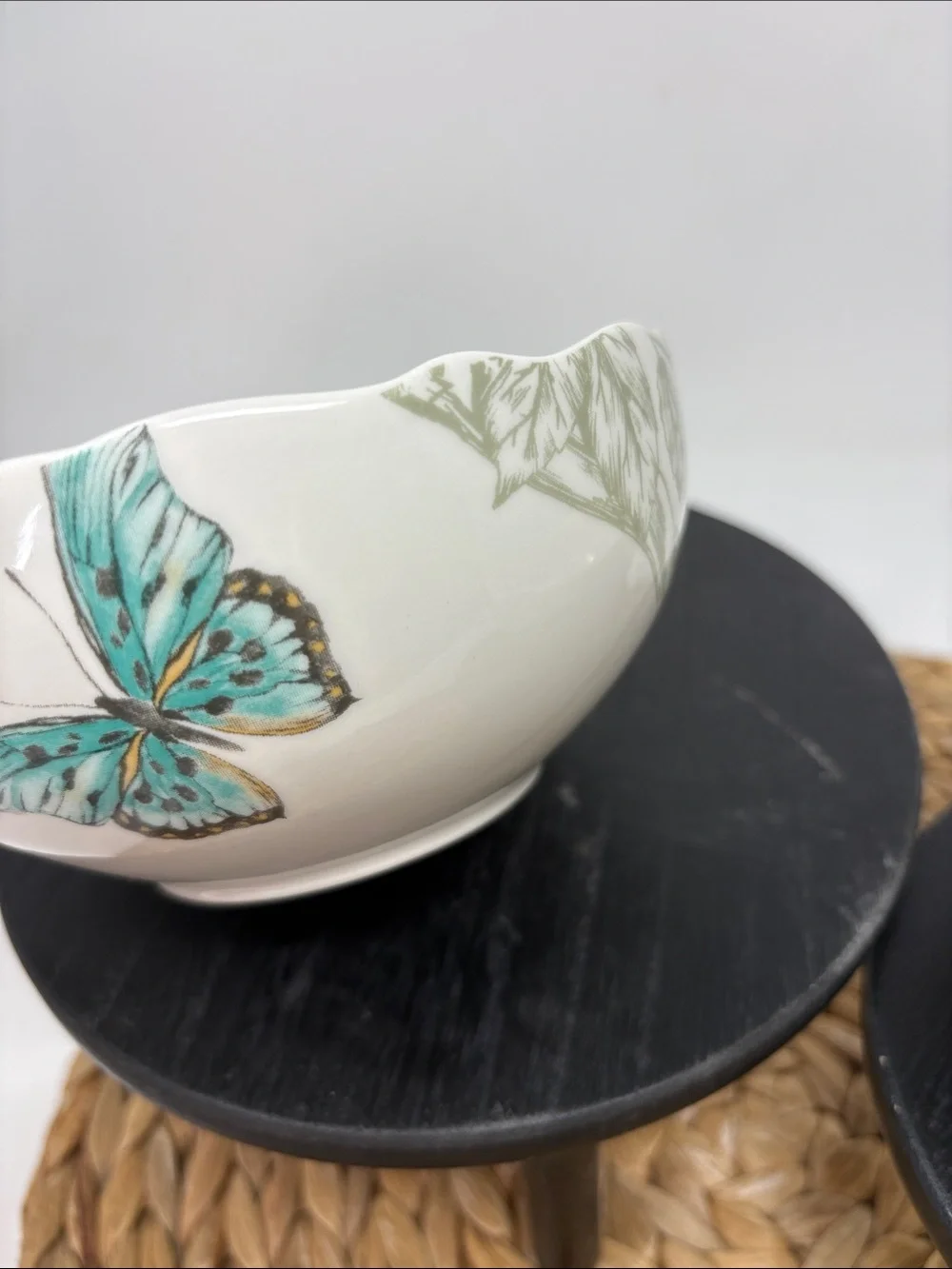 222 FIFTH Ananda Porcelain Set of Two Butterfly Bowls